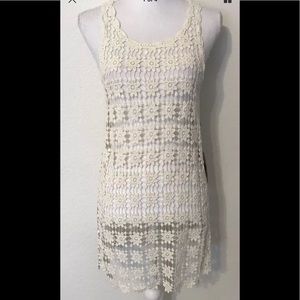 Forever 21 Crochet Tunic Beach Swim Cover Sz S